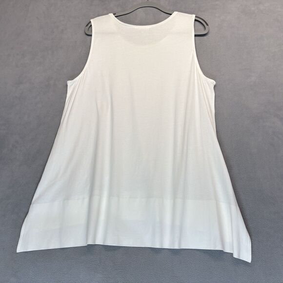 Habitat Size XL White 100% Cotton Sleeveless Tunic Tank Swing Top - Picture 3 of 7